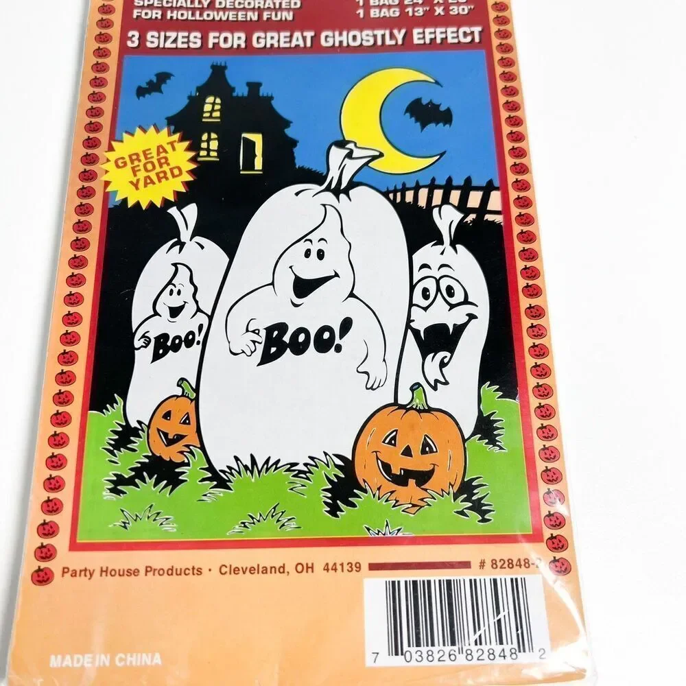 Vtg 3 Pack Spooky Hollow Ghost Gang Leaf Bags NEW Halloween